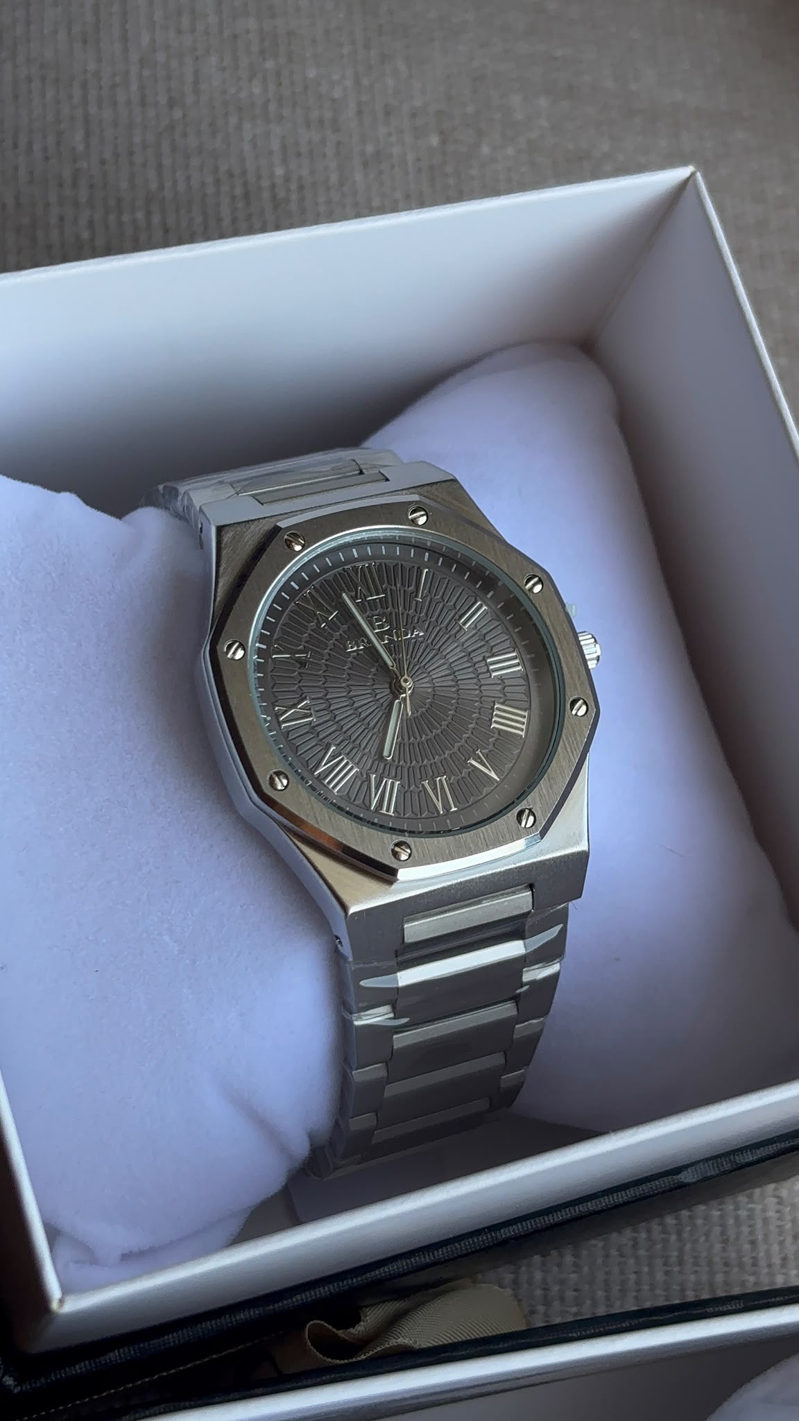 Montre Homme Octagon Argent
